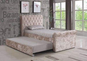 Claverton Velvet Sleigh Trundle Bed (Single Size)