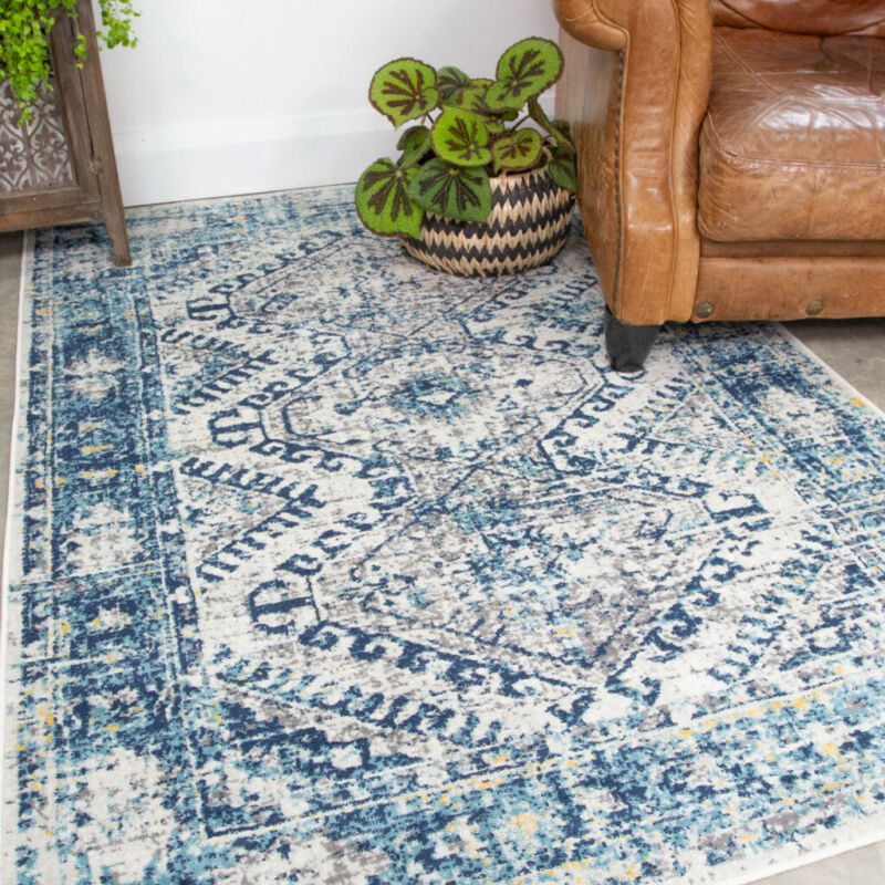 Traditional South American Blue Area Rug - Ethumz United Kingdom Limited