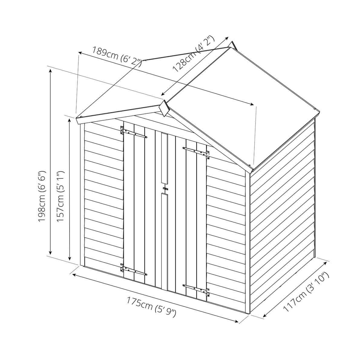 Authentic Timber Shed 6 x 4 Ft.