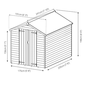 Traditional Timber Shed 8 x 6 Ft. (Windowless)