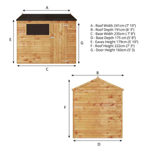 Traditional Reverse Timber Shed 6 x 8 Ft.