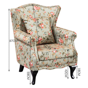 Ethumz Floral Wingback Armchair - Ethumz United Kingdom Limited