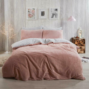 Reversible Teddy Fleece Duvet Cover With Pillowcase