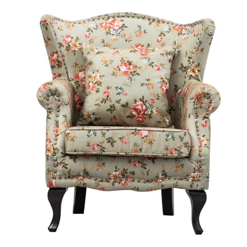 Ethumz Floral Wingback Armchair - Ethumz United Kingdom Limited