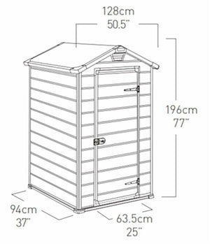 Garden Plastic Shed 4 x 3FT