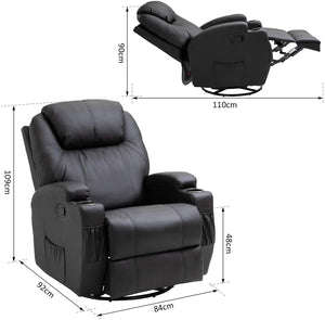 Ethumz Electric Heated Massage Bonded Leather Cinema Chair Plus - Ethumz United Kingdom Limited