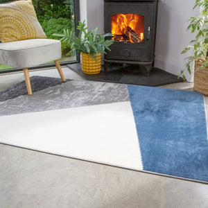 Scandinavian Geometric Blue Area Rug - Ethumz United Kingdom Limited