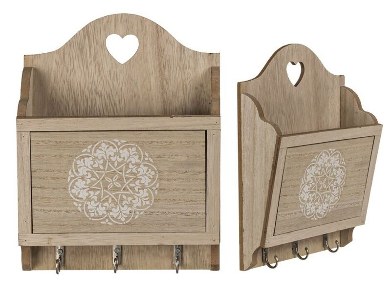 Shabby Chic Natural Wooden Key Storage