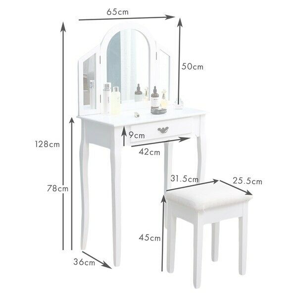 Ethumz 1 Drawer 3 Mirror Dressing Table Sets - Ethumz United Kingdom Limited