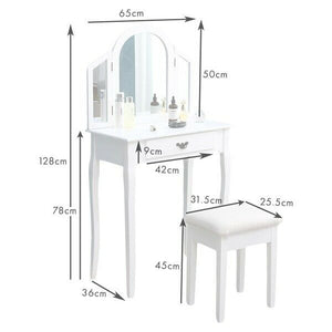 Ethumz 1 Drawer 3 Mirror Dressing Table Sets - Ethumz United Kingdom Limited