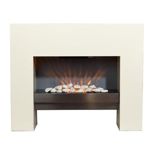 Modern Electric Fire Suites & Surround - White (40 Inch)