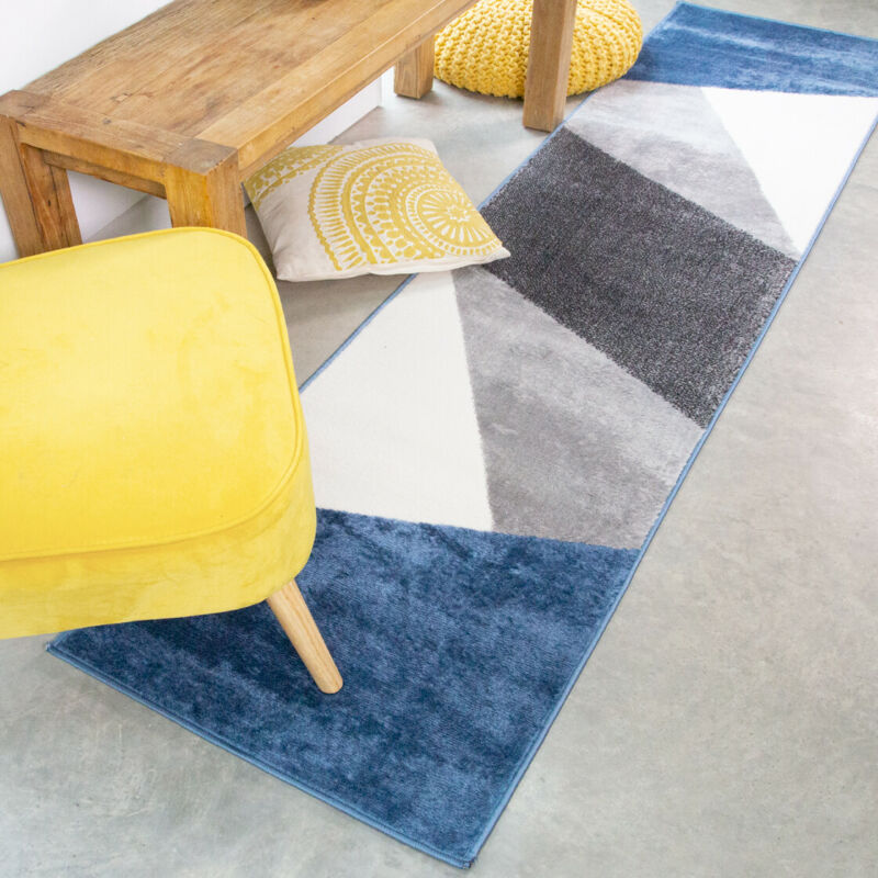 Scandinavian Geometric Blue Area Rug - Ethumz United Kingdom Limited