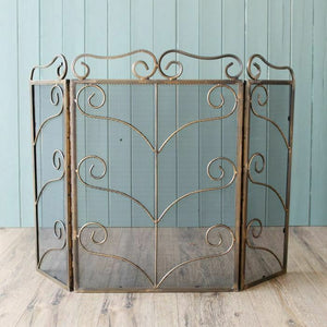 3 Panel Vintage Victorian Fire Screen