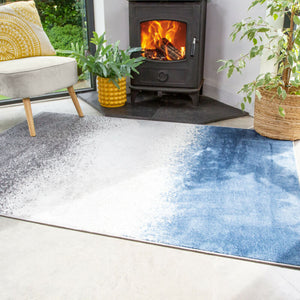 Scandinavian Stripped Blue Area Rug - Ethumz United Kingdom Limited