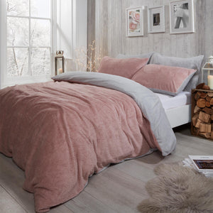 Reversible Teddy Fleece Duvet Cover With Pillowcase