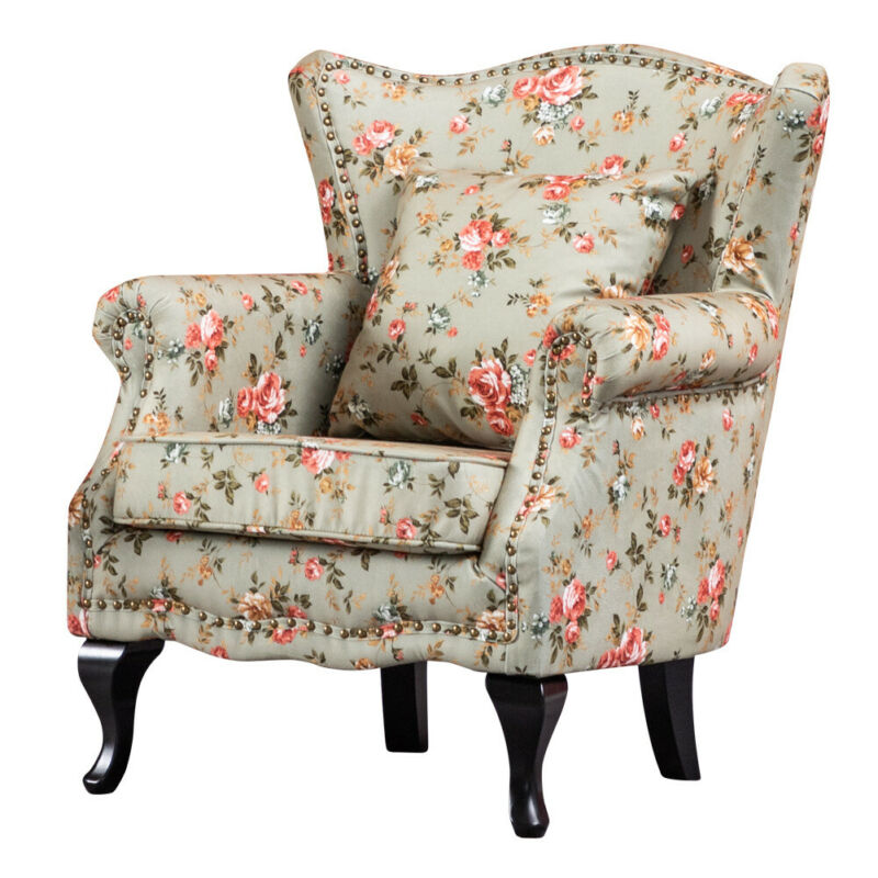 Ethumz Floral Wingback Armchair - Ethumz United Kingdom Limited