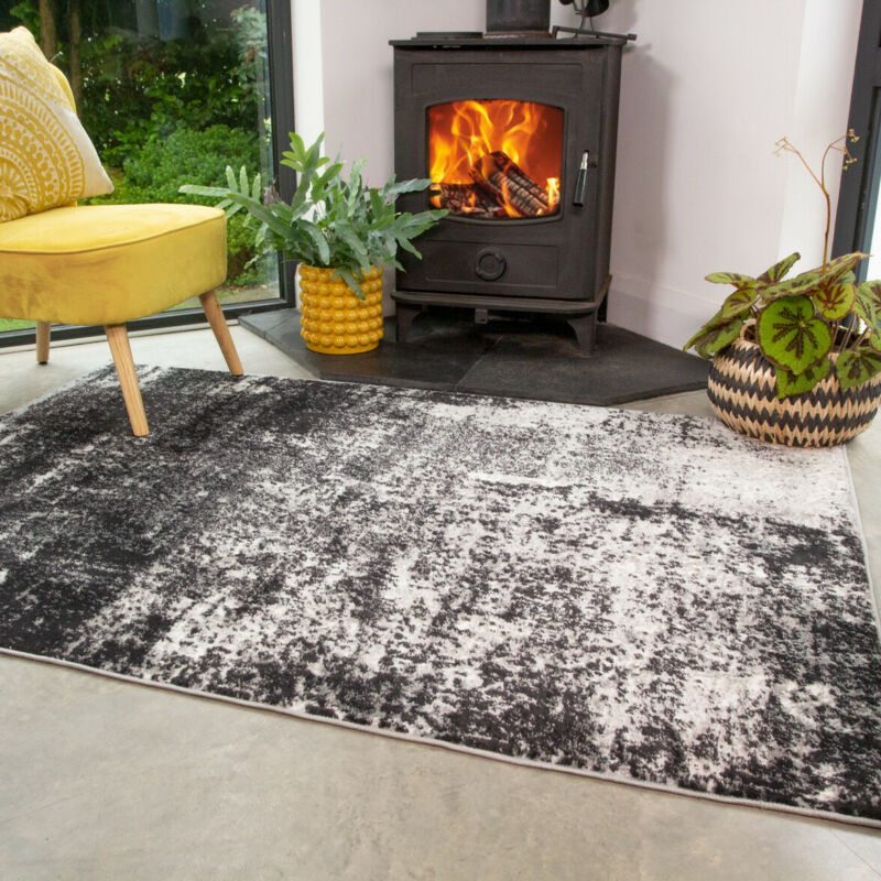 Scandinavian Abstract Black Area Rug - Ethumz United Kingdom Limited