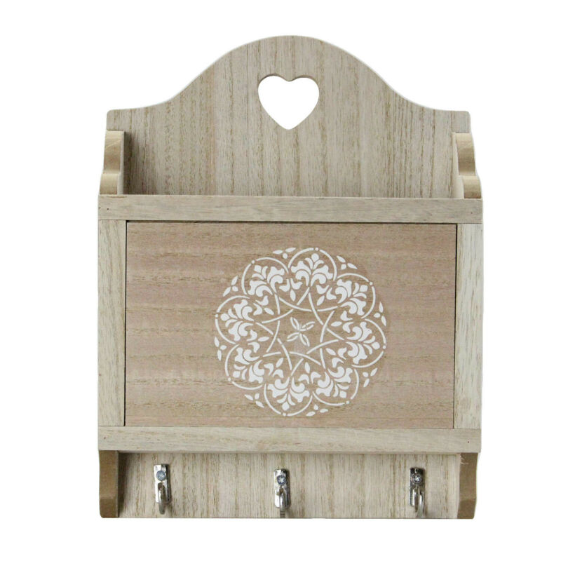 Shabby Chic Natural Wooden Key Storage