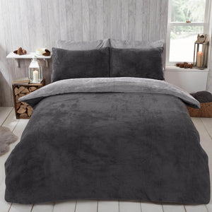 Reversible Teddy Fleece Duvet Cover With Pillowcase