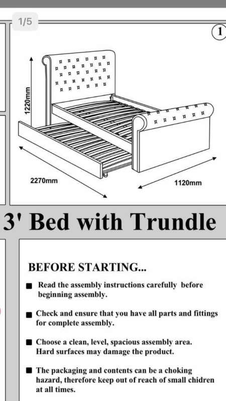 Claverton Velvet Sleigh Trundle Bed (Single Size)