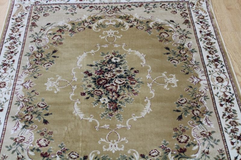 Traditonal European Gold Area Rug - Ethumz United Kingdom Limited