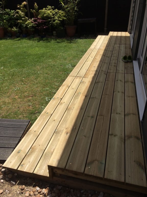 Timber Decking 19mm (Pressure Treated - £45 per M2)