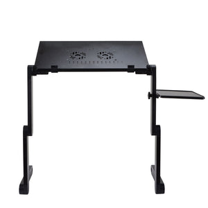 Ergonomic Stand Up Desk Converter with Cooling Fan - Black