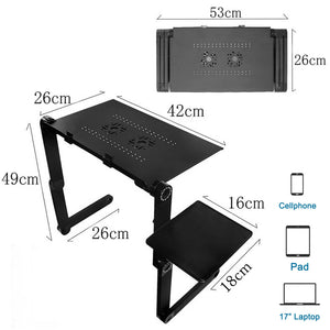 Ergonomic Stand Up Desk Converter with Cooling Fan - Black