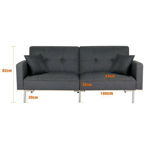 Ethumz Fabric 3 Seater Grey Sofa Bed With Sides - Ethumz United Kingdom Limited