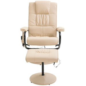 Ethumz Electric Heated Massage Faux Leather Cream Chair - Ethumz United Kingdom Limited