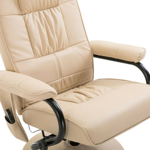 Ethumz Electric Heated Massage Faux Leather Cream Chair - Ethumz United Kingdom Limited