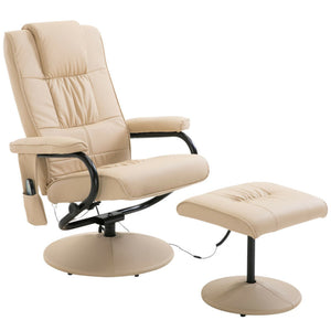 Ethumz Electric Heated Massage Faux Leather Cream Chair - Ethumz United Kingdom Limited