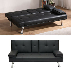 Ethumz Faux Leather 3 Seater Sofa Bed with Cup Holder - Ethumz United Kingdom Limited