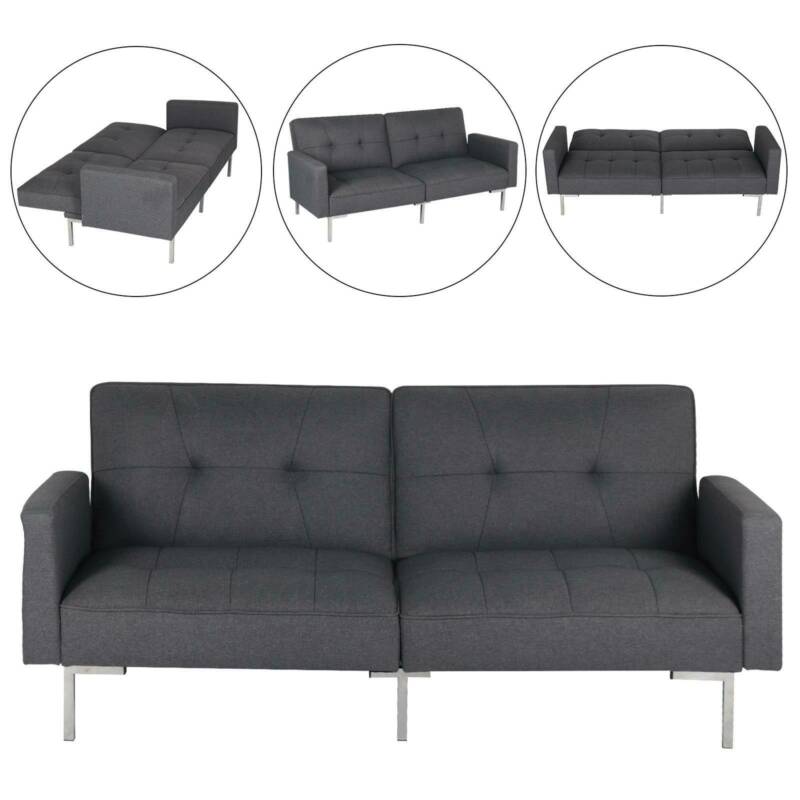 Ethumz Fabric 3 Seater Grey Sofa Bed With Sides - Ethumz United Kingdom Limited