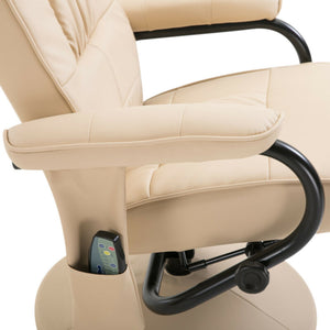 Ethumz Electric Heated Massage Faux Leather Cream Chair - Ethumz United Kingdom Limited