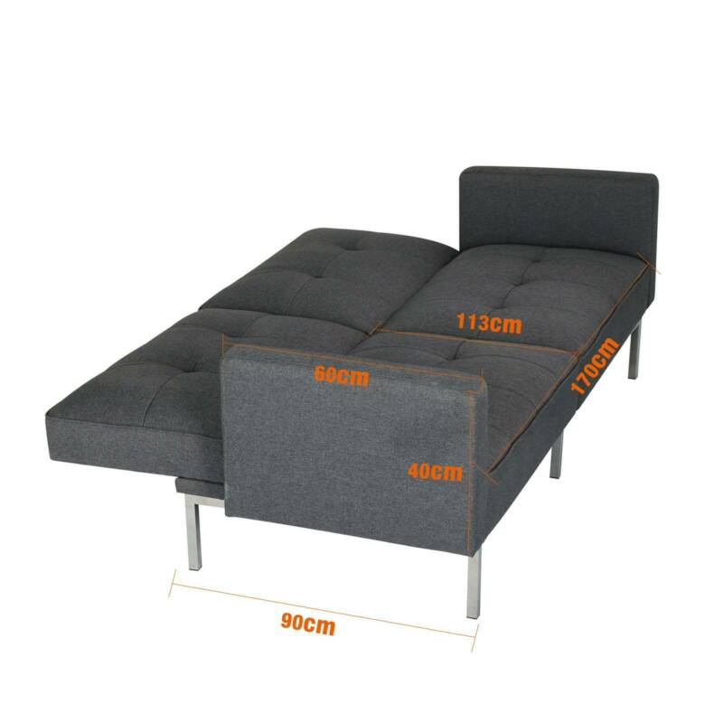 Ethumz Fabric 3 Seater Grey Sofa Bed With Sides - Ethumz United Kingdom Limited