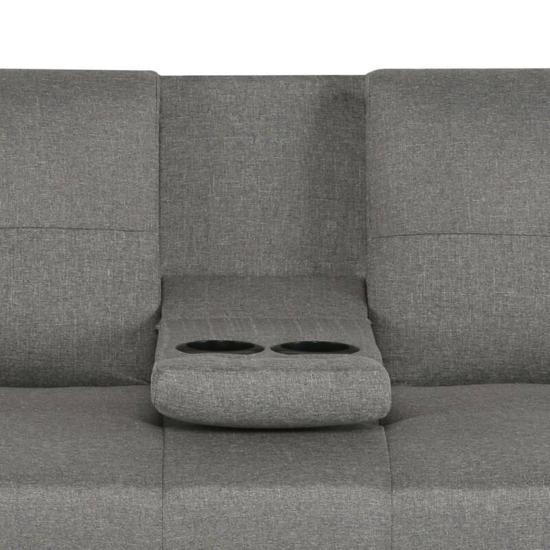 Ethumz Linen 3 Seater Sofa Bed with Cup Holder - Ethumz United Kingdom Limited