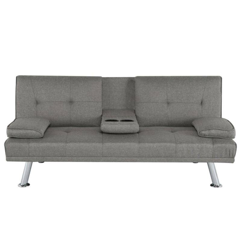 Ethumz Linen 3 Seater Sofa Bed with Cup Holder - Ethumz United Kingdom Limited