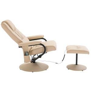 Ethumz Electric Heated Massage Faux Leather Cream Chair - Ethumz United Kingdom Limited