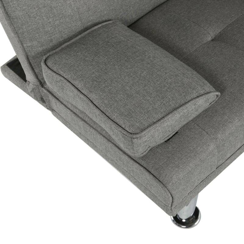 Ethumz Linen 3 Seater Sofa Bed with Cup Holder - Ethumz United Kingdom Limited